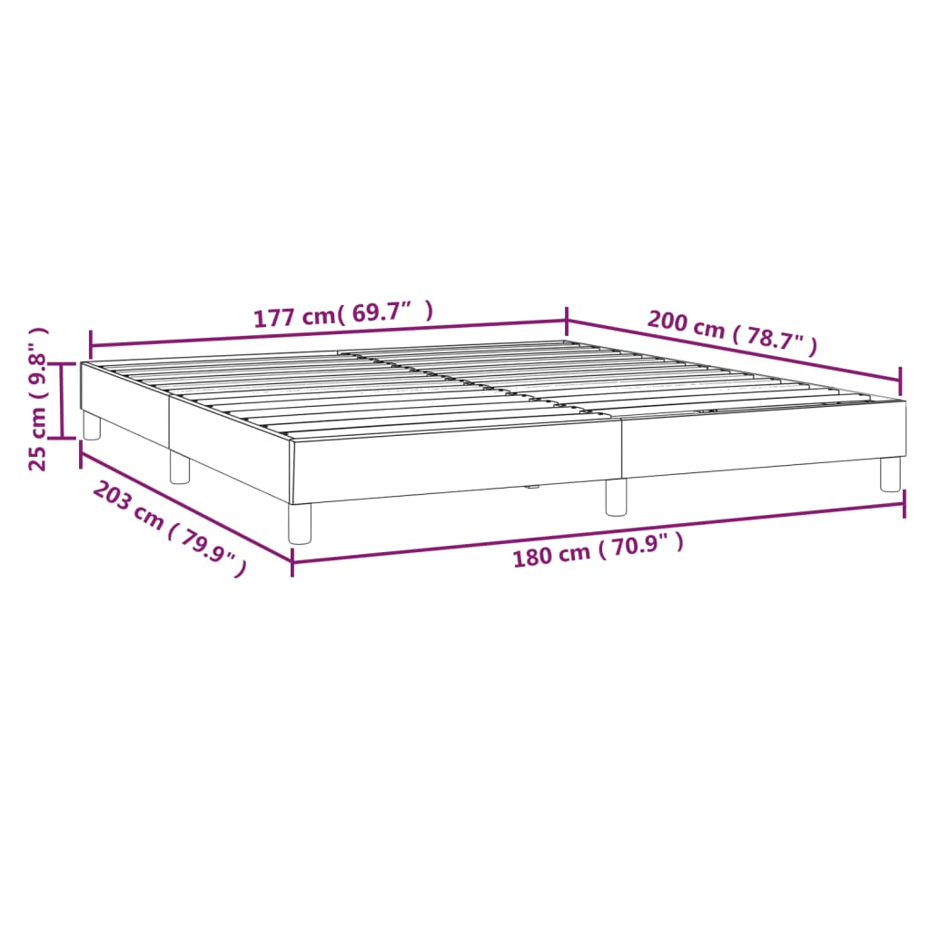 vidaXL Боксспринг рамка за легло, тъмносиня, 180x200 см, кадифе