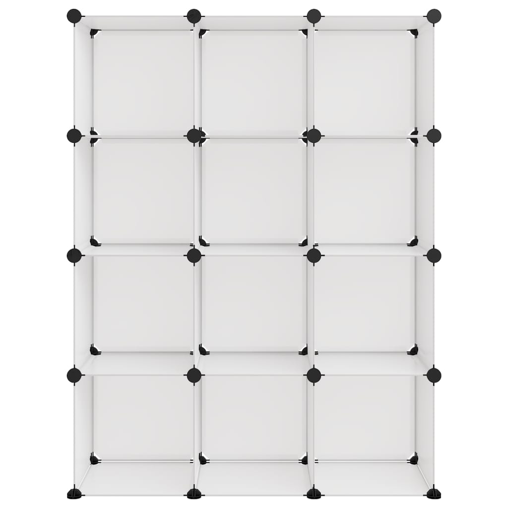 vidaXL Органайзер с кубични отделения, 12 куба, прозрачен, PP