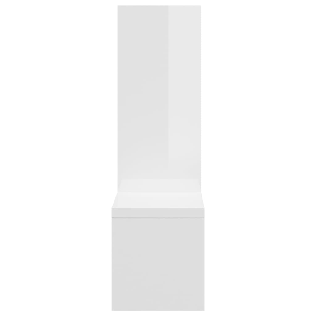 vidaXL Стенни рафтове, 2 бр, бял гланц, 50x15x50 см, ПДЧ