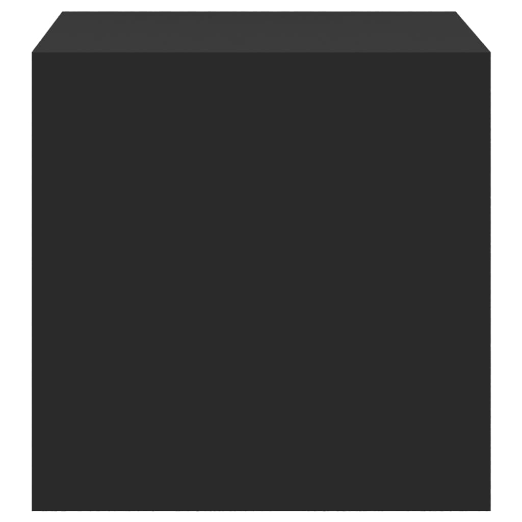 vidaXL Стенен шкаф, черен, 37x37x37 см, ПДЧ
