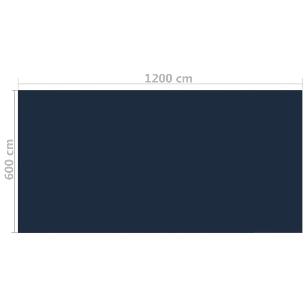 vidaXL Плаващо соларно покривало за басейн PE 1200x600 см черно-синьо