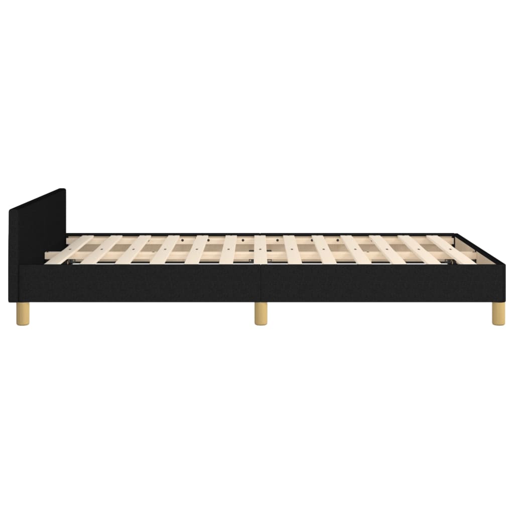 vidaXL Рамка за легло с табла, черна, 120x200 см плат