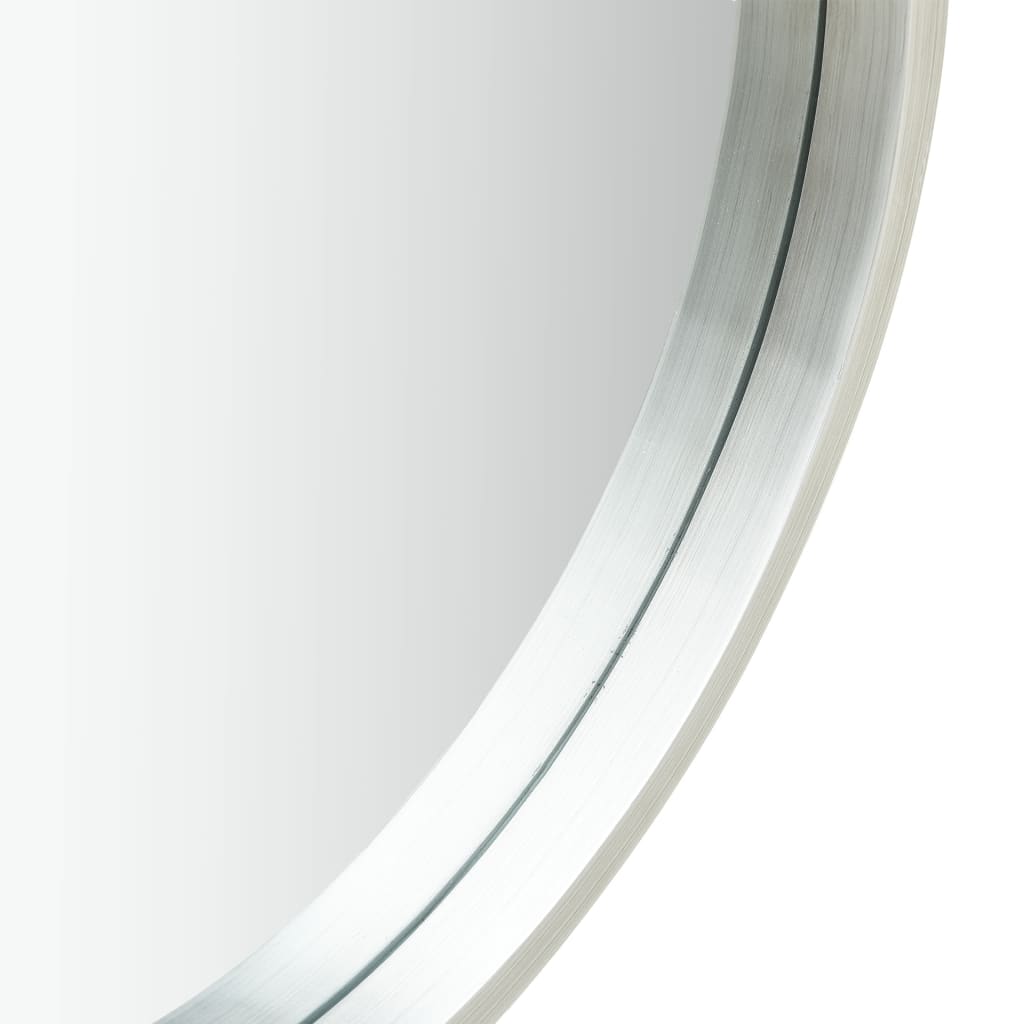 vidaXL Стенно огледало с каишка, 60 см, сребристо