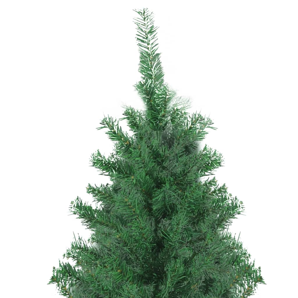 vidaXL Изкуствена предварително осветена коледна елха, 300 см, зелена