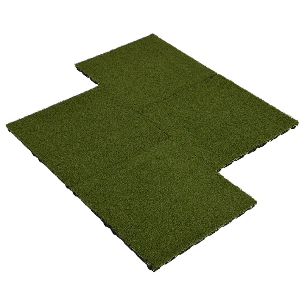 vidaXL Плочки изкуствена трева, 4 бр, 50x50x2,5 см, гума