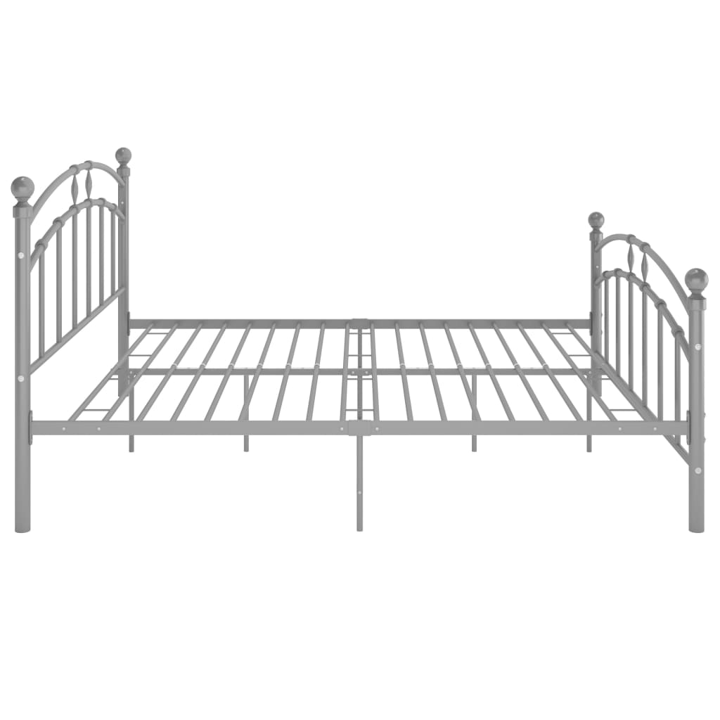 vidaXL Рамка за легло, сива, метал, 140x200 cм