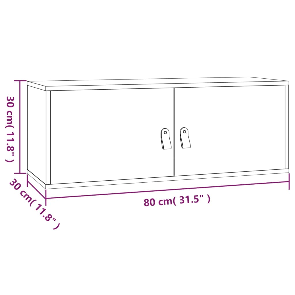 vidaXL Стенни шкафове, 2 бр, меденокафяви, 80x30x30 см, бор масив