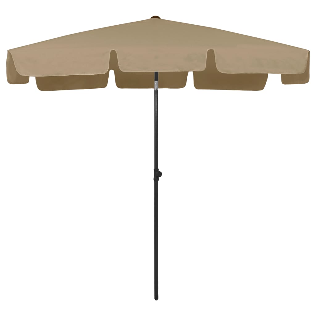 vidaXL Плажен чадър таупе 200x125 см