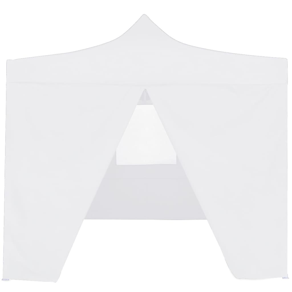 vidaXL Сгъваема парти шатра с 4 странични стени 3x3 м стомана бяла