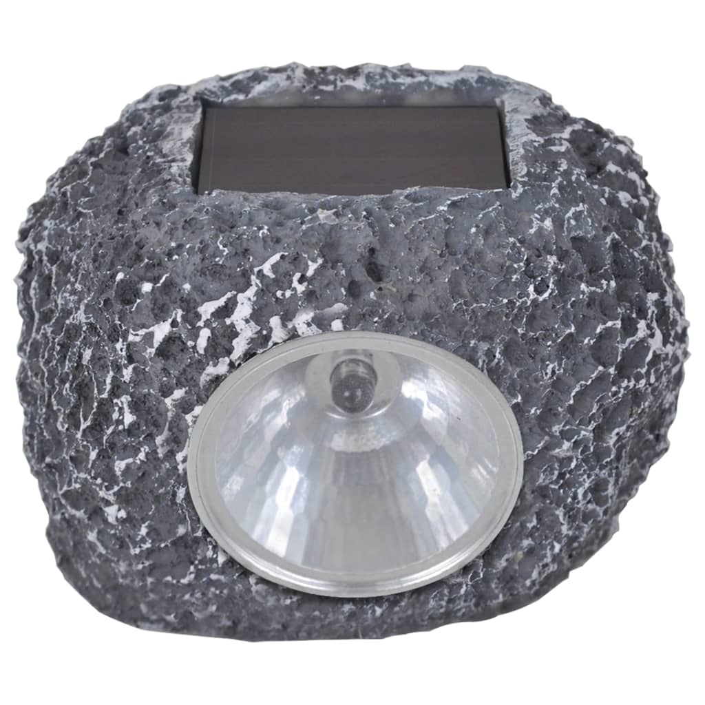 vidaXL Соларни LED лампи с форма на камъни 12 бр