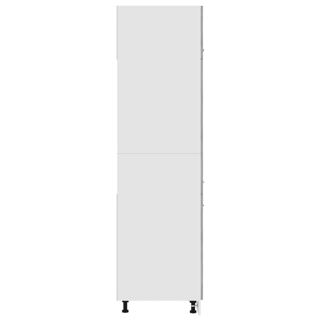 vidaXL Шкаф за хладилник, бетонно сив, 60x57x207 см, ПДЧ
