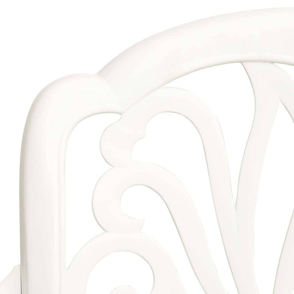 vidaXL Градински столове, 2 бр, лят алуминий, бели