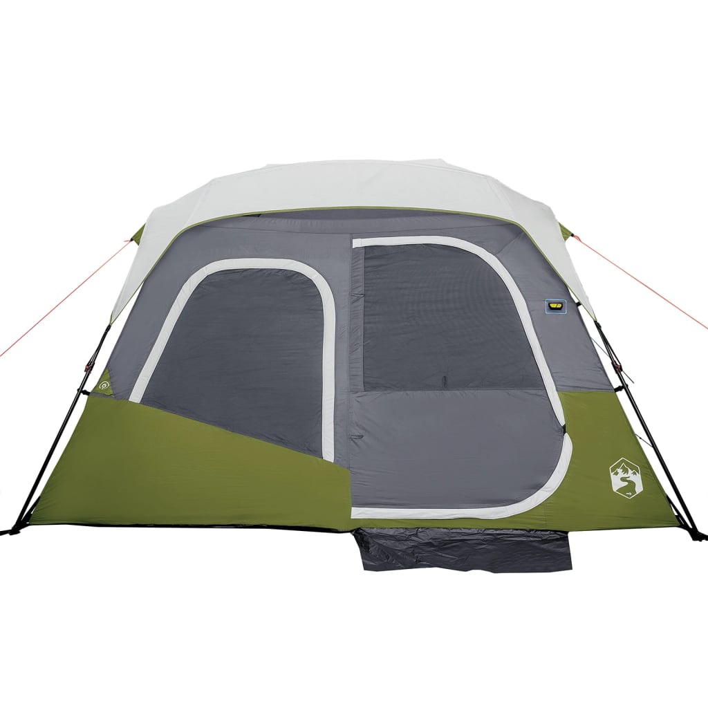 vidaXL Семейна палатка с LED 6-местна светлозелен бързо освобождаване
