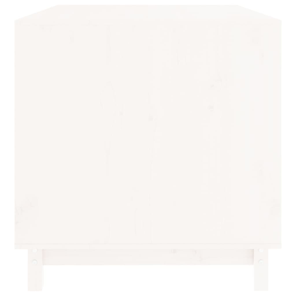 vidaXL Кучешка колиба, бяла, 100x70x72 см, бор масив