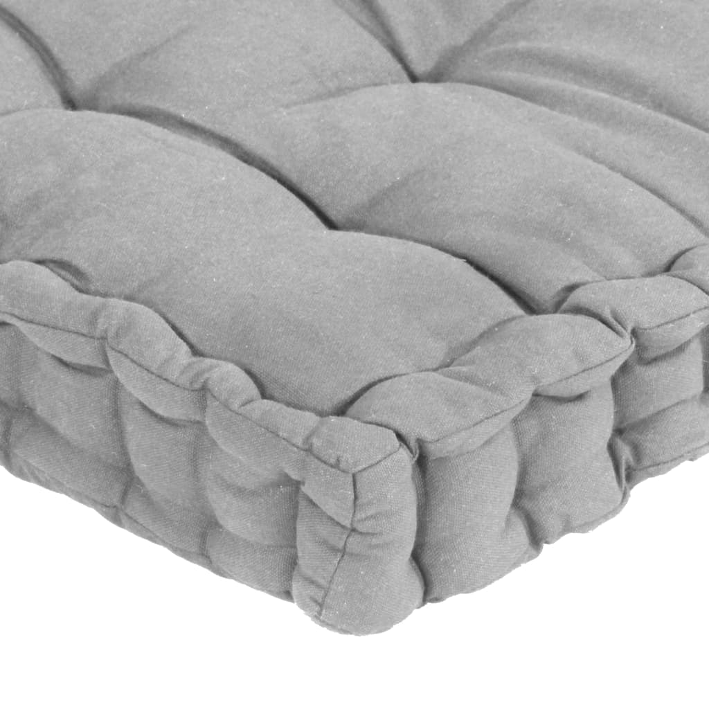 vidaXL Палетни възглавници за под, 3 бр, памук, сиви