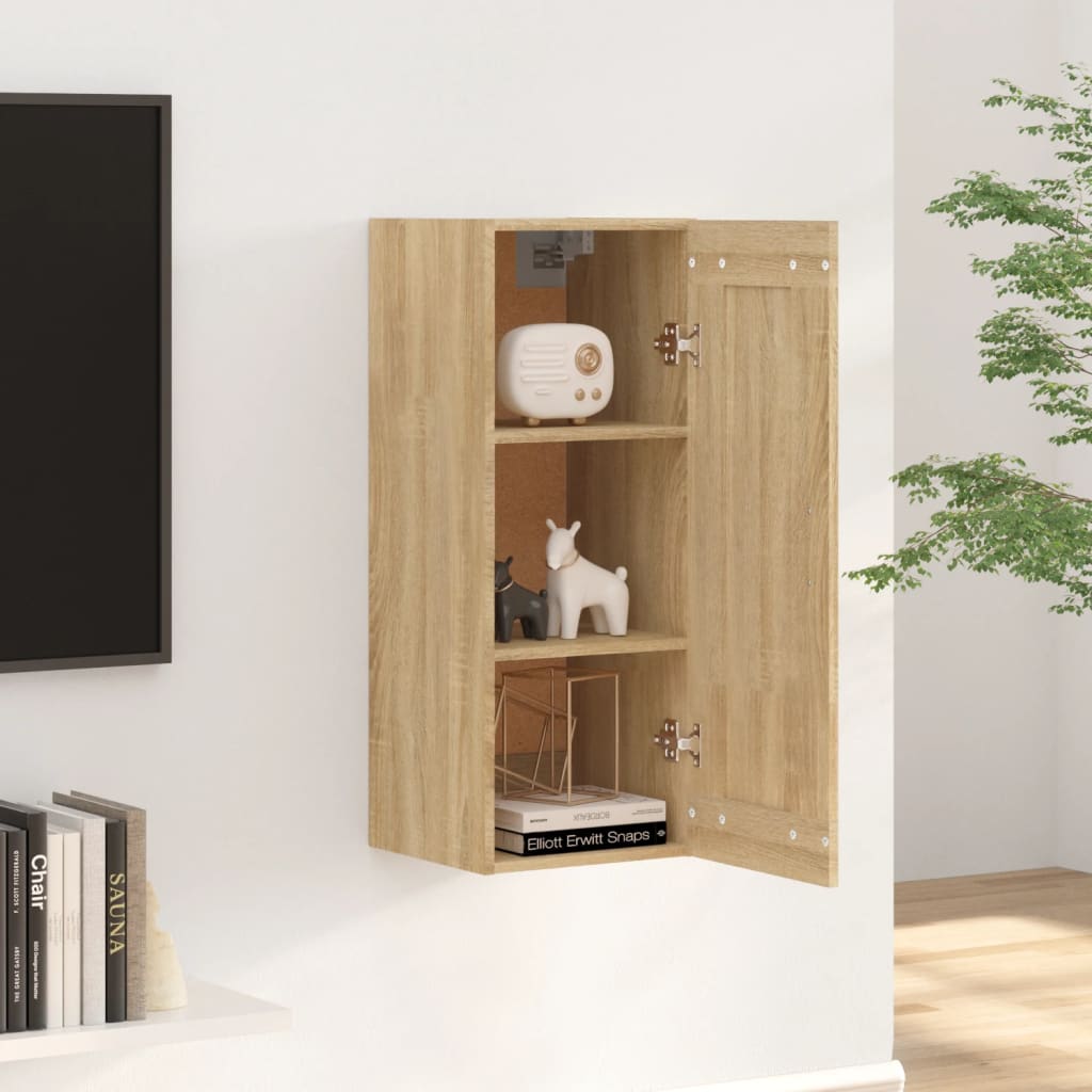 vidaXL Висящ шкаф, дъб сонома, 35x34x90 см, инженерно дърво