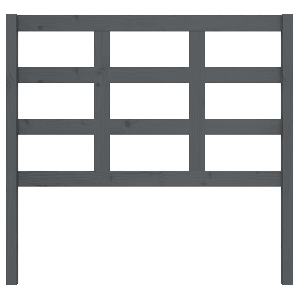 vidaXL Горна табла за легло, сива, 105,5x4x100 см, бор масив