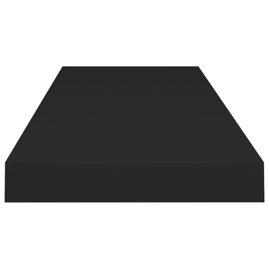 vidaXL Окачен стенен рафт, черен, 80x23,5x3,8 см, МДФ