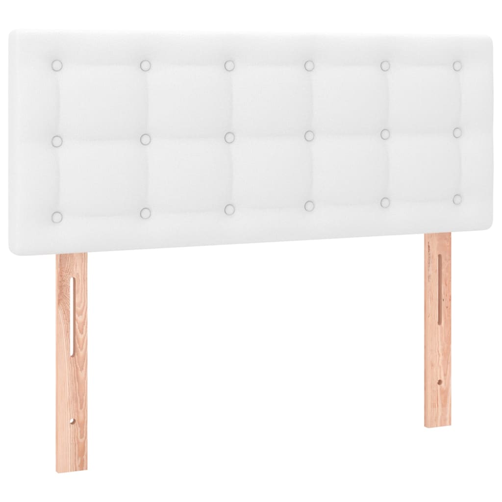 vidaXL Горна табла за легло, бяла, 80x5x78/88 см, изкуствена кожа