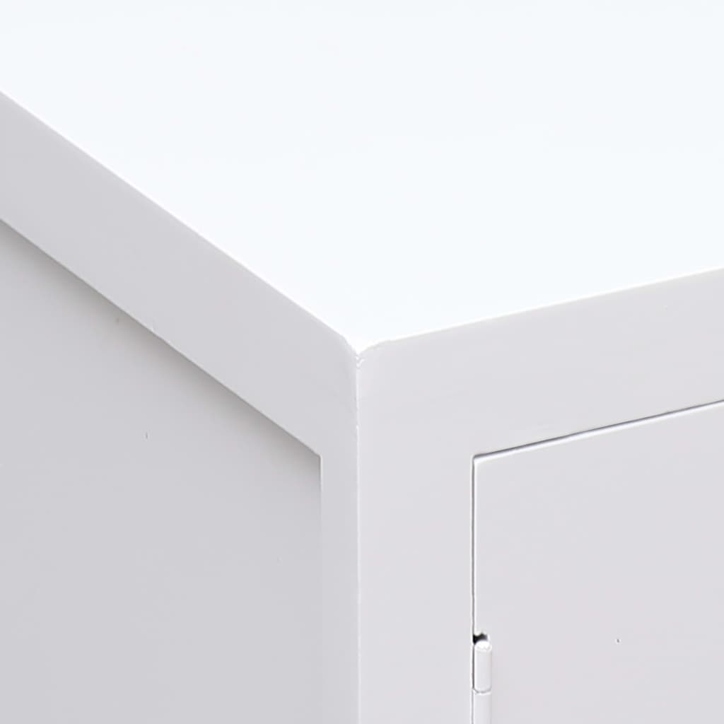 vidaXL Нощно шкафче, бяло, 38x28x52 см, дърво от пауловния