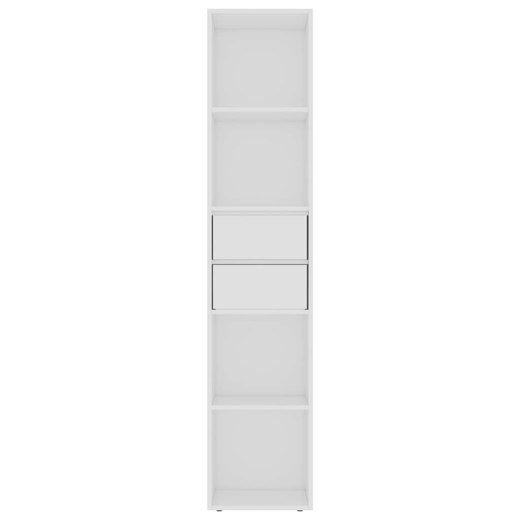 vidaXL Шкаф библиотека, бял, 36x30x171 см, ПДЧ