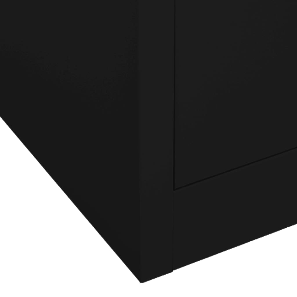 vidaXL Гардероб, черен, 80x50x180 см, стомана