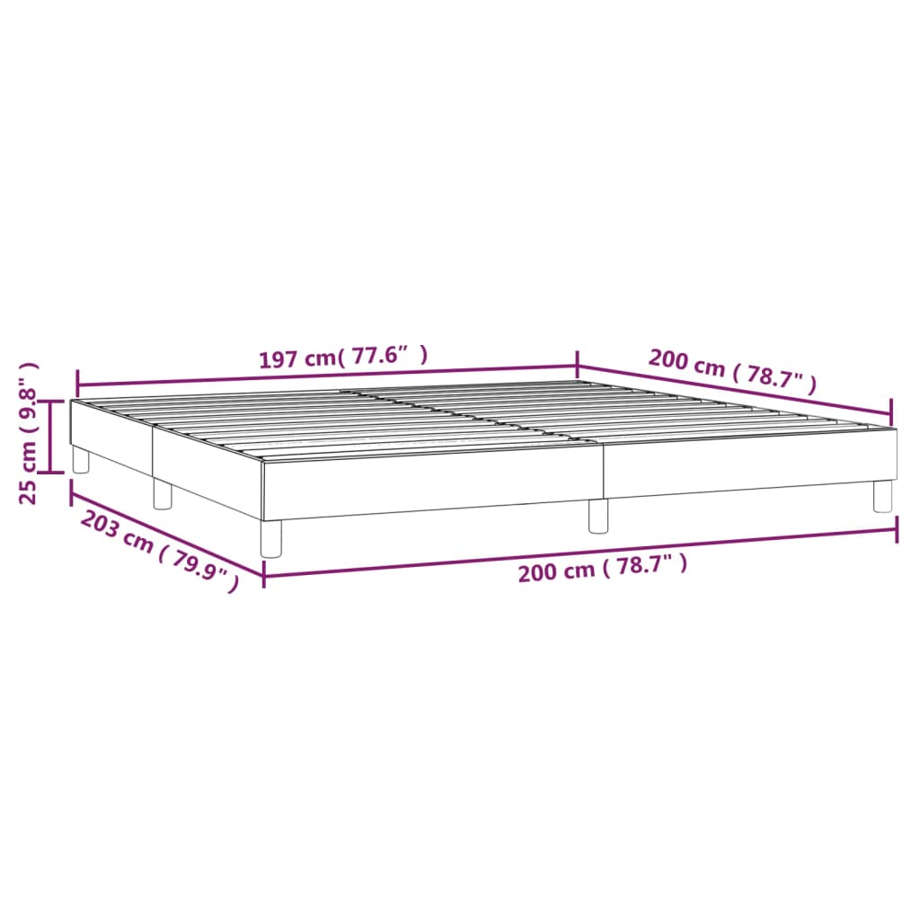 vidaXL Боксспринг рамка за легло, тъмносиня, 200x200 см, кадифе