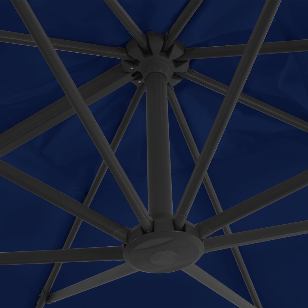vidaXL Градински чадър чупещо рамо с алуминиев прът 3x3 м морскосин