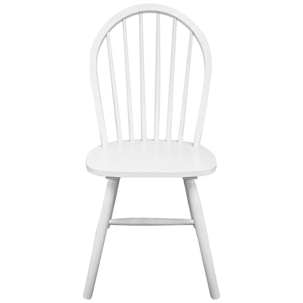 vidaXL Трапезни столове, 4 бр, бели, масивна каучукова дървесина