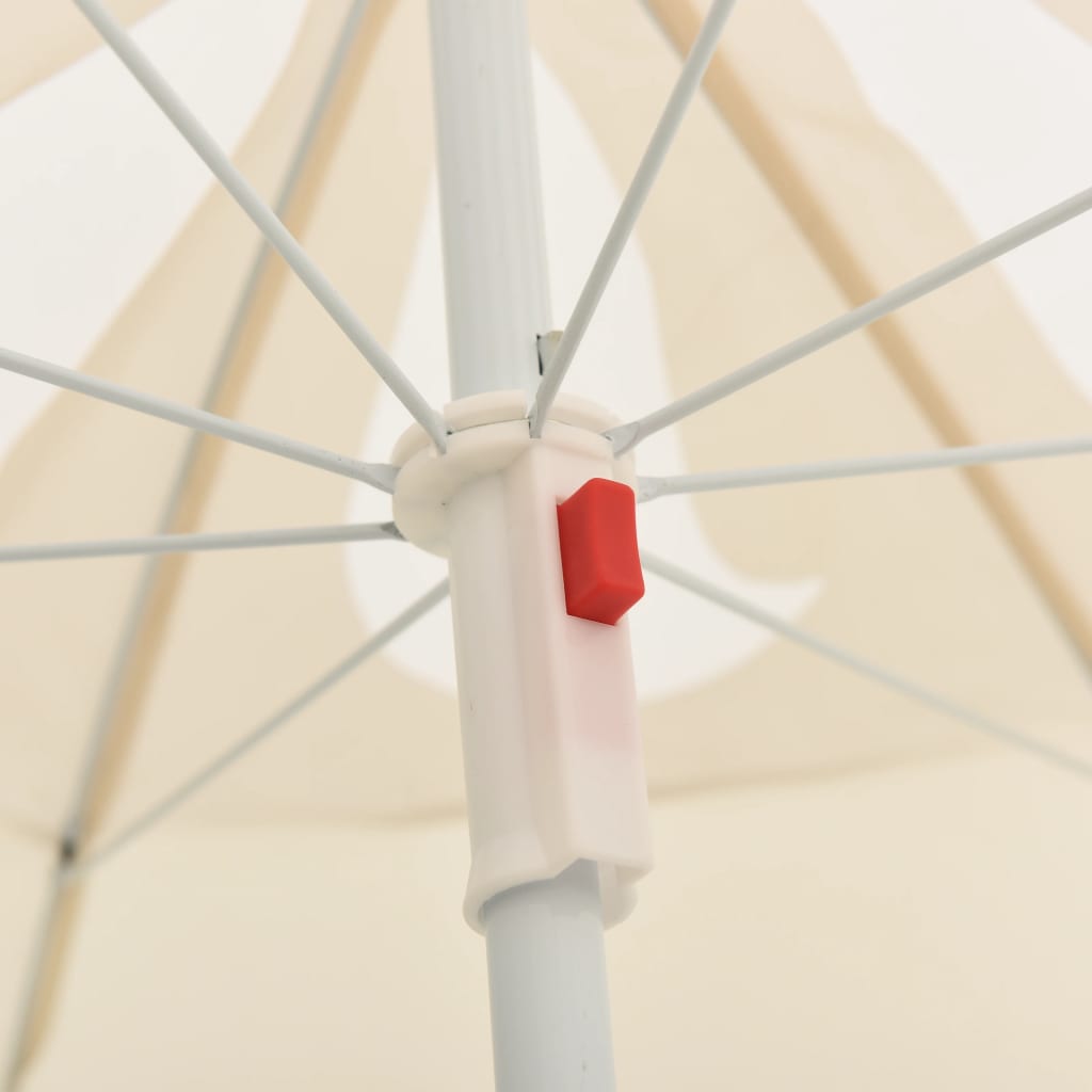 vidaXL Градински чадър със стоманен прът, пясъчен, 180 см