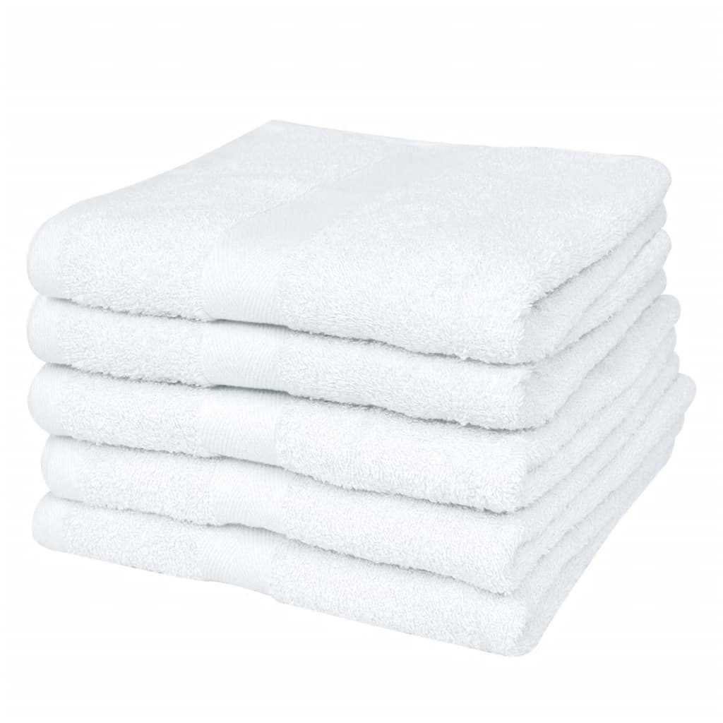 vidaXL Комплект хотелски душ кърпи, 25бр, памук 400 г/м² 70x140см, бял