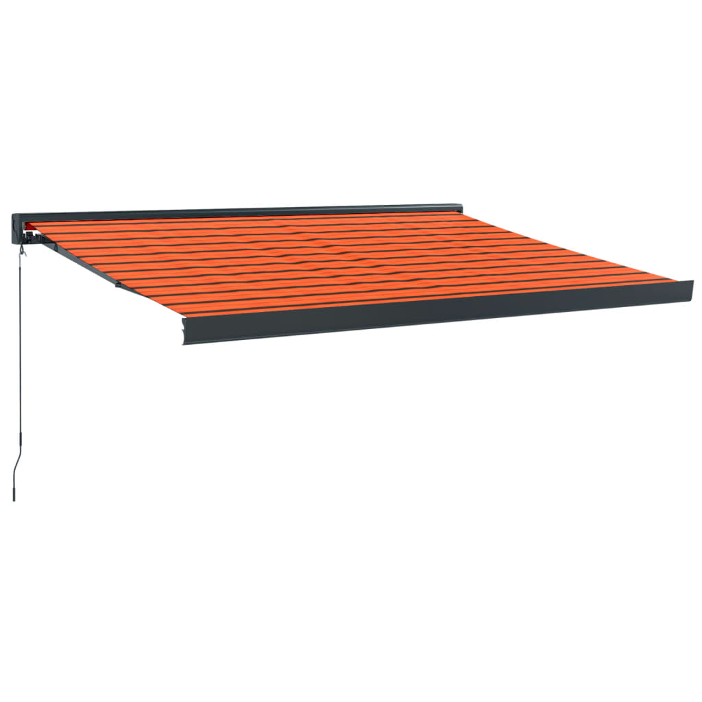 vidaXL Прибираща се тента оранжево и кафяво 3,5x2,5 м плат и алуминий
