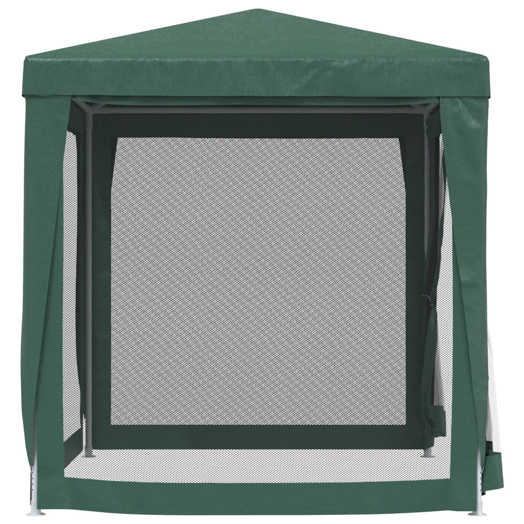 vidaXL Парти палатка с 4 мрежести странични стени зелена 2x2 м HDPE