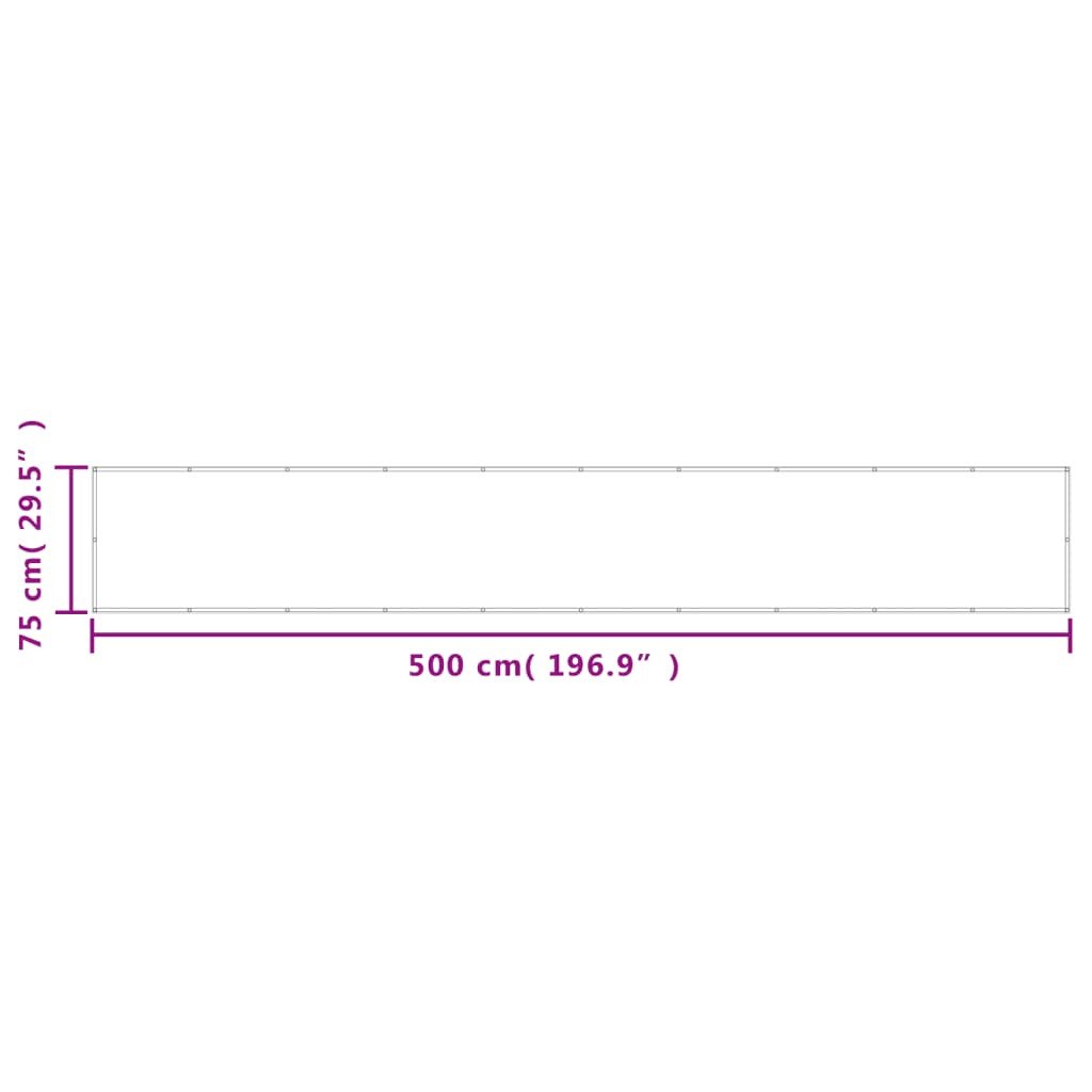 vidaXL Балконски параван, светлосив, 75x500 см, 100% полиестер оксфорд