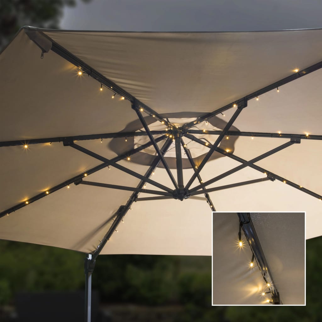 HI Соларни стринг лампички за чадър LED 130 см
