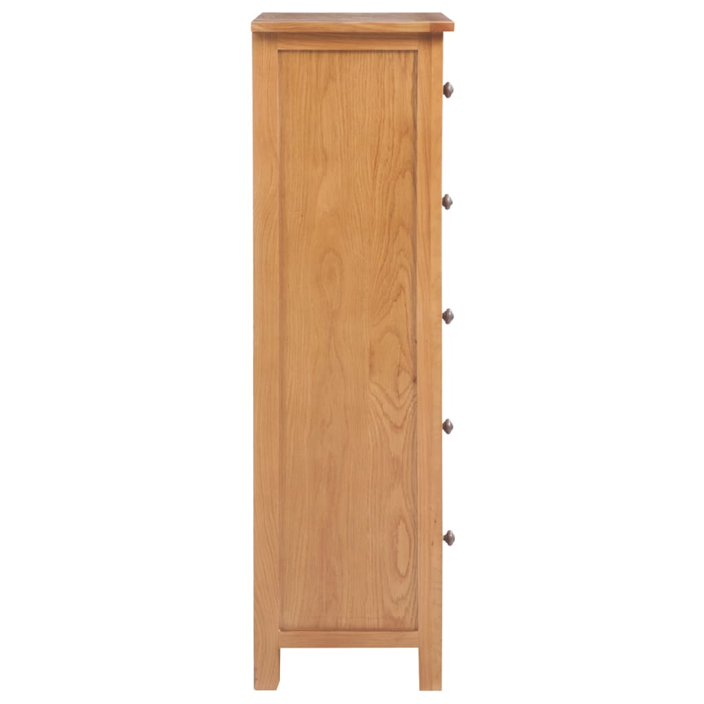 vidaXL Висок шкаф с чекмеджета, 45x32x110 см, дъбов масив