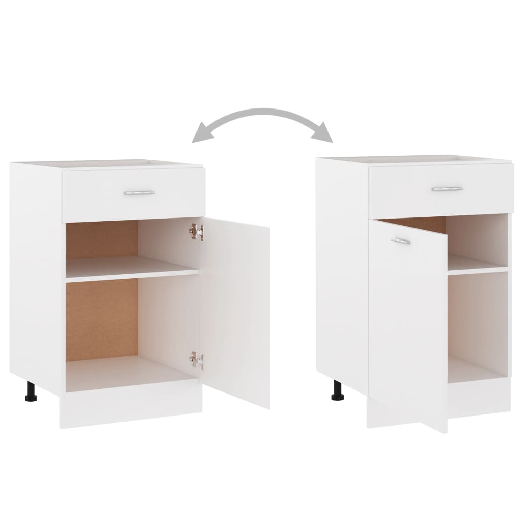 vidaXL Долен шкаф с чекмедже, бял, 50x46x81,5 см, ПДЧ