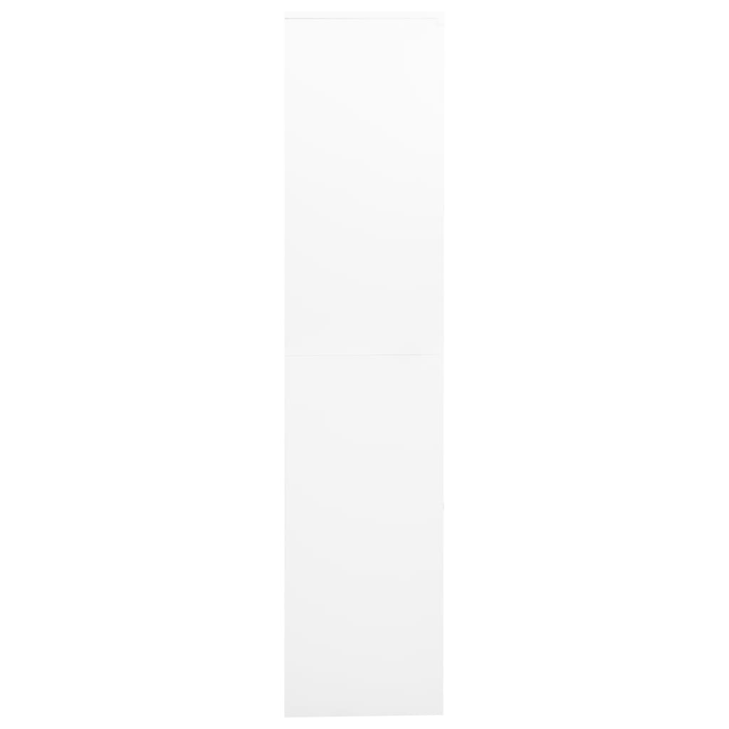 vidaXL Офис шкаф, бял, 90x40x180 см, стомана и закалено стъкло