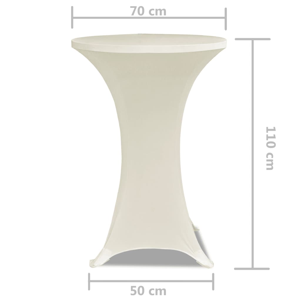 Еластични покривки за бар маси, диаметър 70 см, кремави – 2 броя