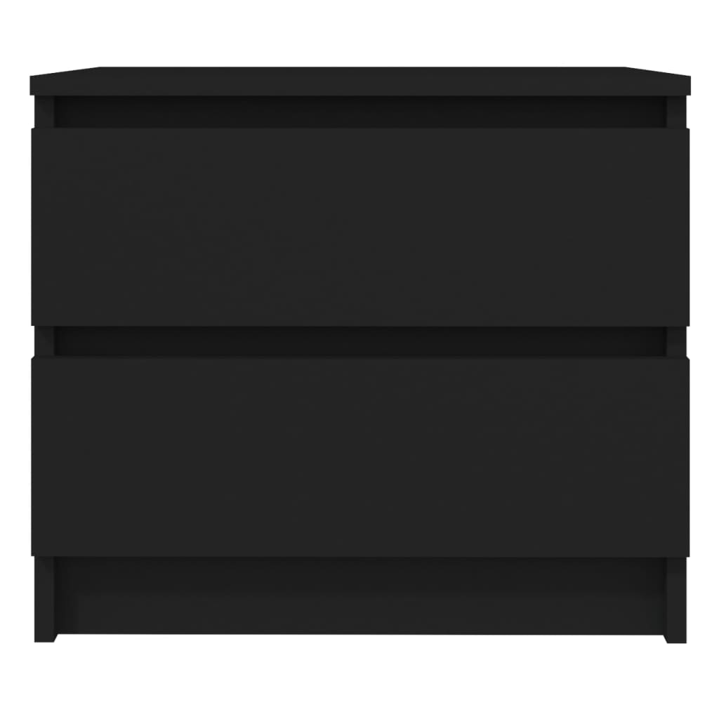 vidaXL Нощно шкафче, черно, 50x39x43,5 см, ПДЧ