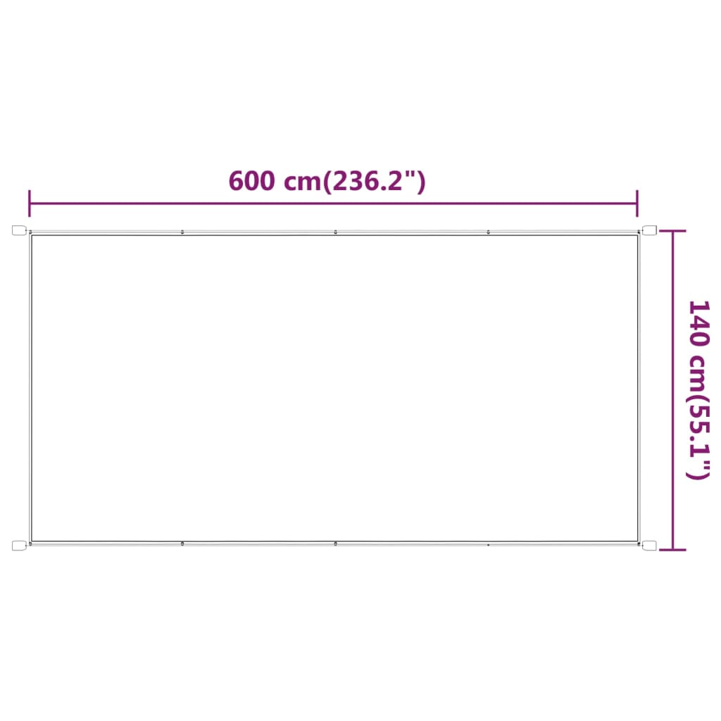 vidaXL Вертикален сенник, антрацит, 140x600 см, оксфорд плат