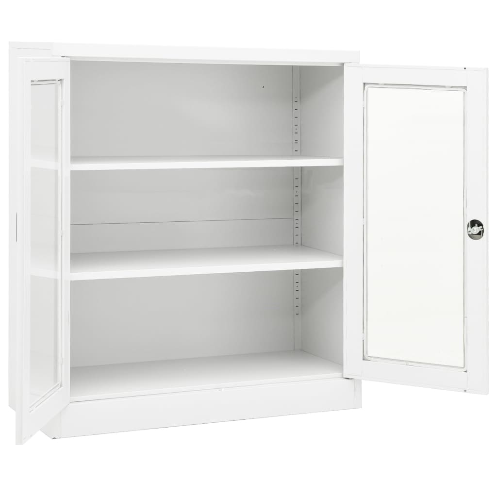vidaXL Офис шкаф, бял, 90x40x105 см, стомана