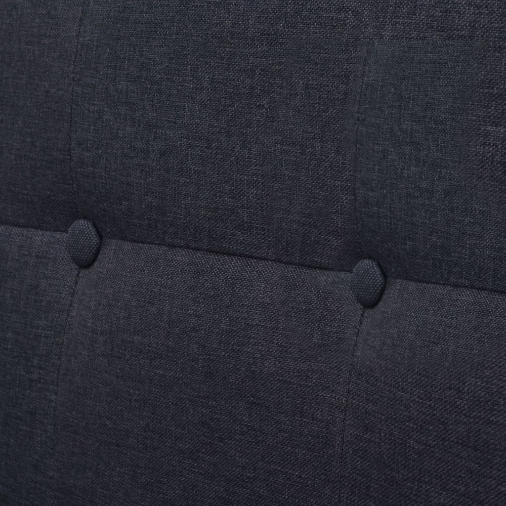 vidaXL Двуместен диван с подлакътници, стомана и текстил, тъмносив