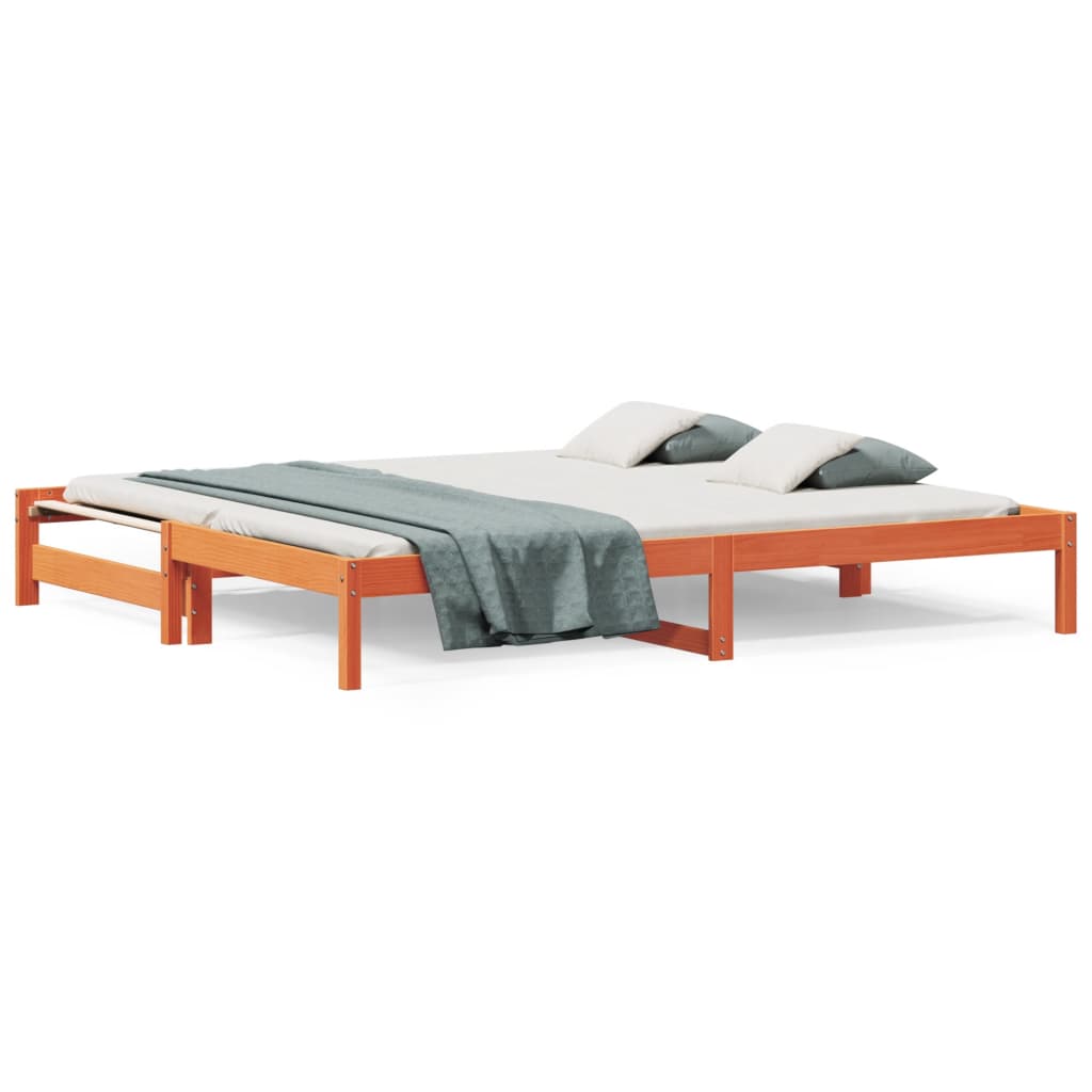 vidaXL Канапе с изтеглящо разтегателно легло восъчнокафяво 80x200 см