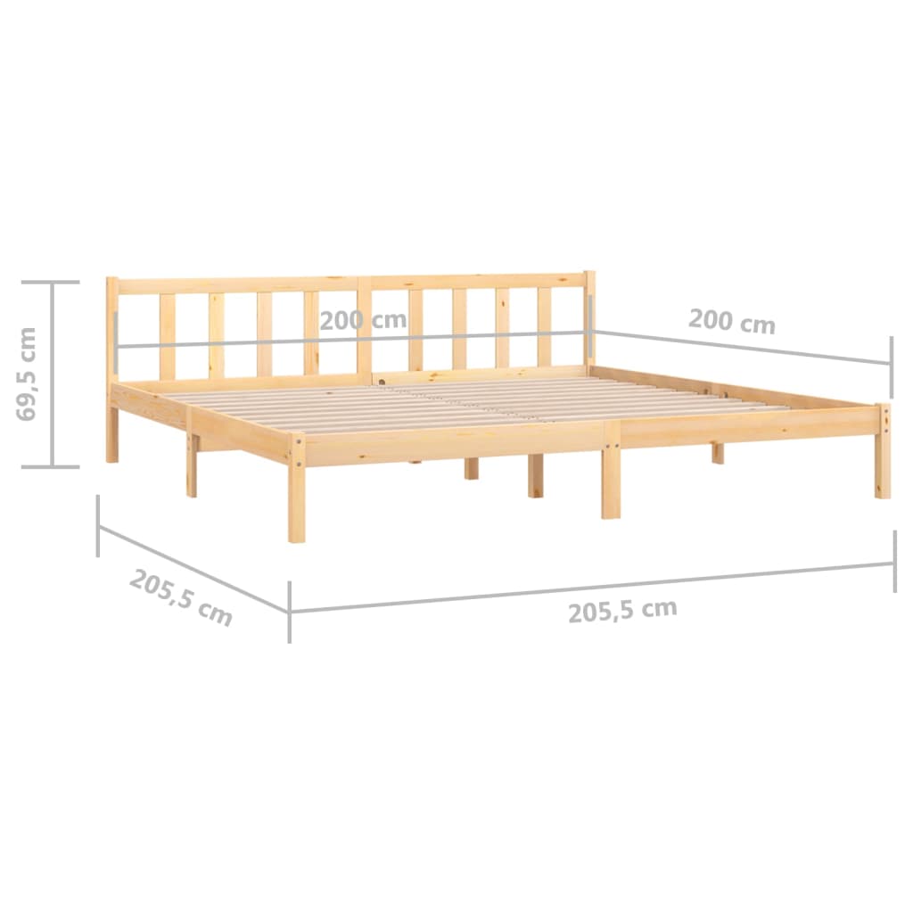 vidaXL Рамка за легло, бор масив, 200x200 см