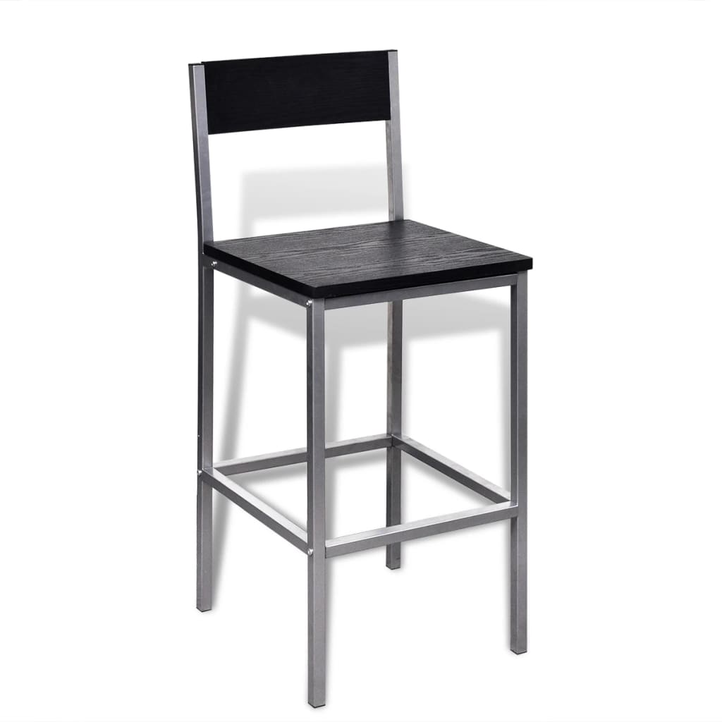 vidaXL Комплект маса и два стола за кухни/барове/кафенета