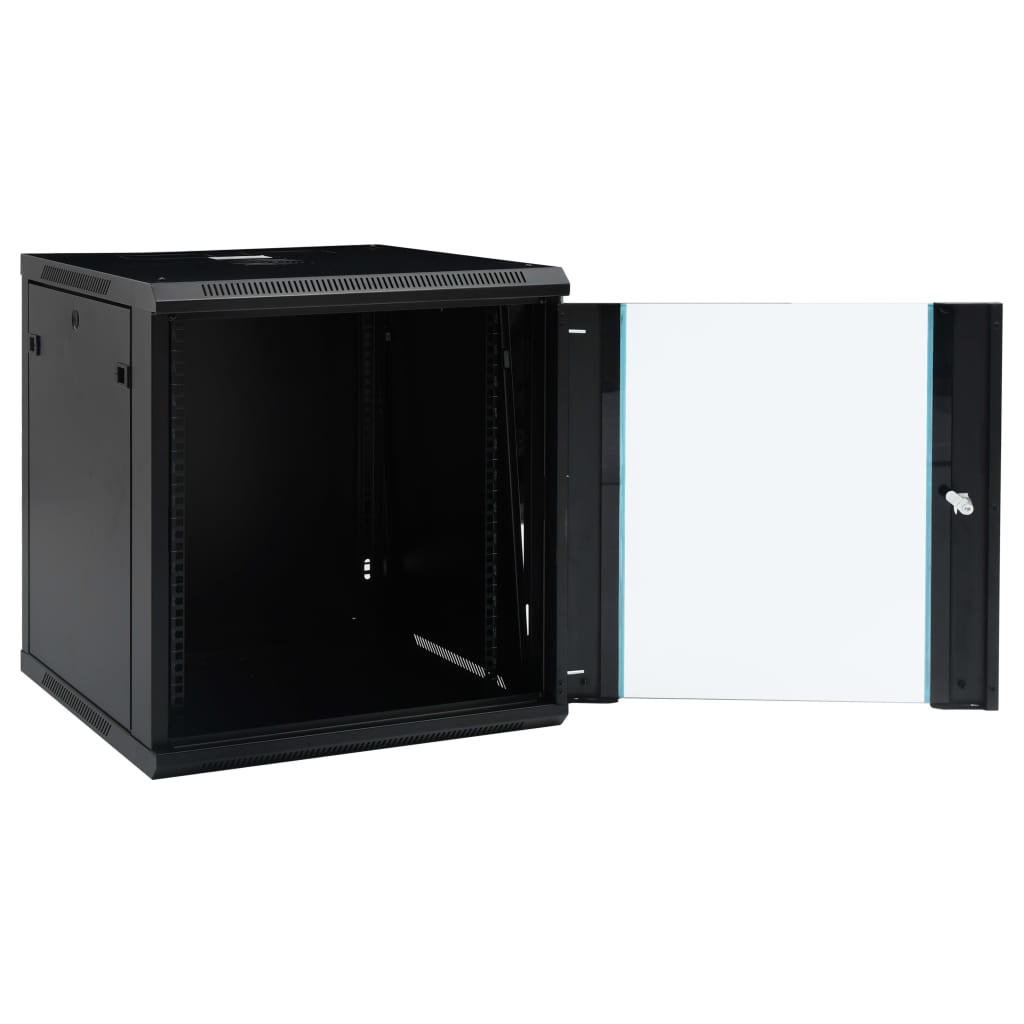 vidaXL 12U Сървърен шкаф за стенен монтаж, 19", IP20, 600x600x640 мм