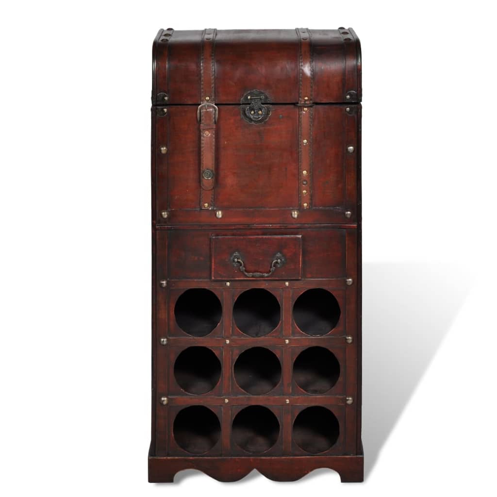 vidaXL Дървен шкаф за вино със стойка за 9 бутилки