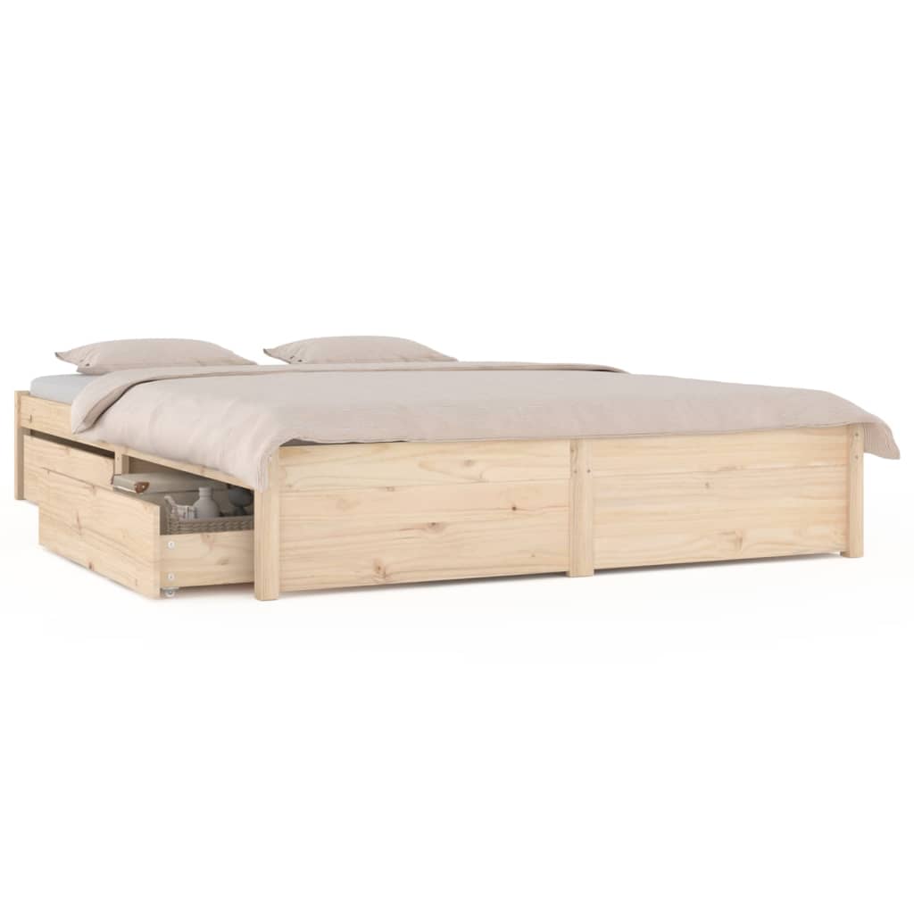 vidaXL Рамка за легло с чекмеджета, 180x200 см, Super King