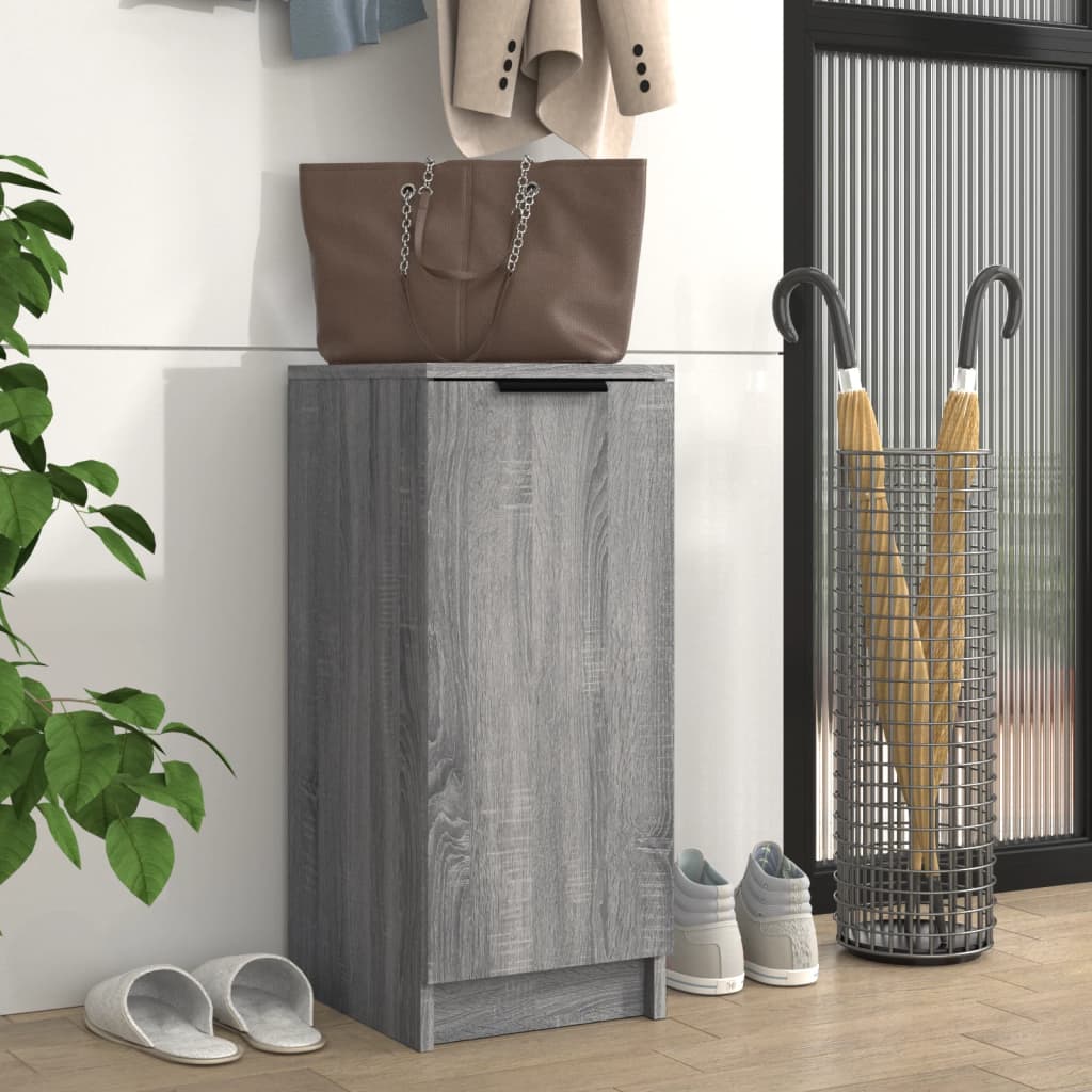 vidaXL Шкаф за обувки, сив сонома, 30x35x70 см, инженерно дърво